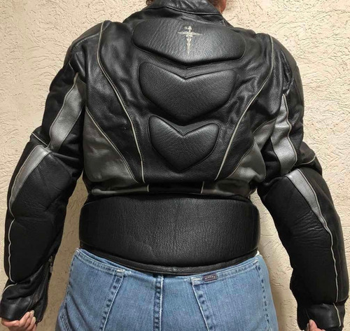 Chamarra Con Protección Biker 100% Piel Guerrero Biker (Usado)
