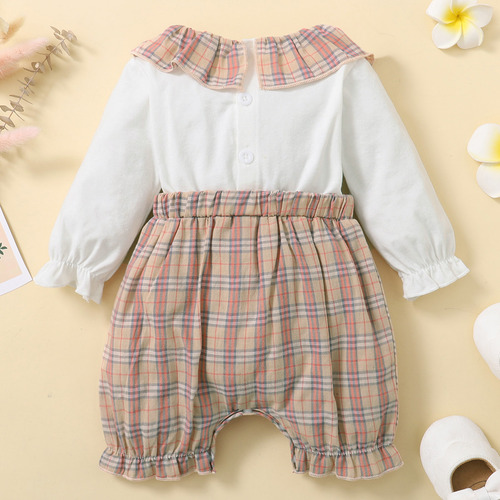 Mono Lindo A Cuadros De Algodón Ropa Para Bebé 0-12 Meses