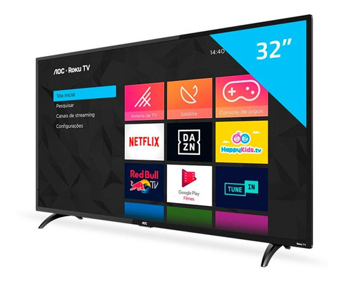 Smart Tv Aoc 32 Led Hd Wi-fi Roku Google Assis. Siri Alexa