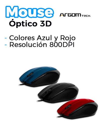 Mouse Óptico 3d Argom Usb