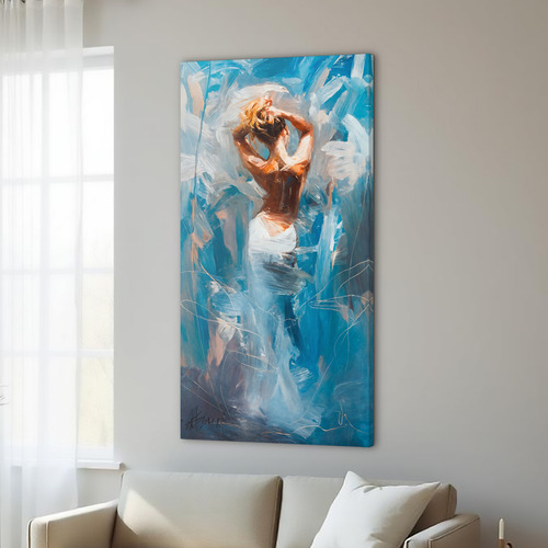 Cuadro En Canvas Mujer De Espalda Abstracto Moderno 60x120 Mujer De Espalda
