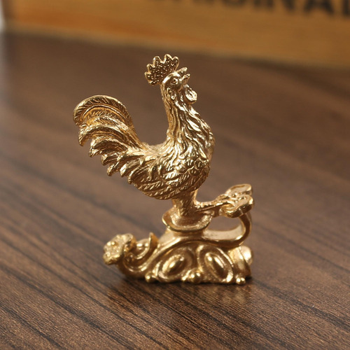 3 Estatuilla De Pollo, Escultura De Gallo, Adorno De Oro