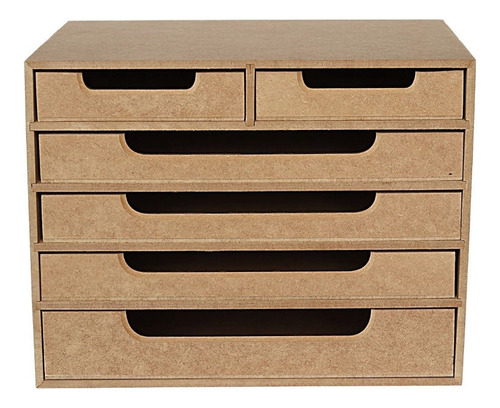 Organizador 6 Gavetas Mdf Folha Sulfite A4 Suporte Monitor