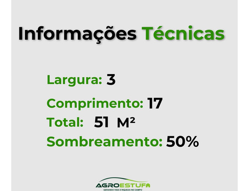 Tela Sombrite De Sombreamento 50% Largura 3x17 - Sombraplus
