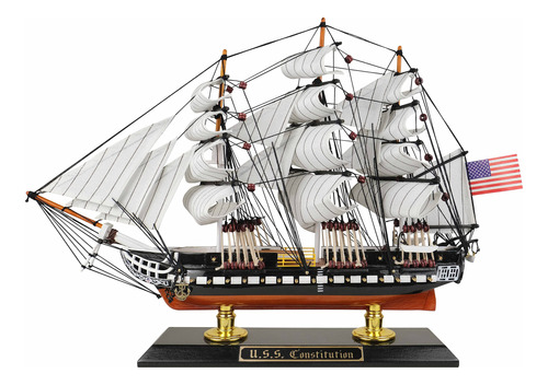 Réplica De Barco Uss Constitution De Madera Escala 1/225 Par