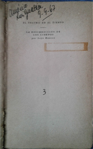 La Resurreccion De Los Cuerpos - Loys Masson - Teatro (Usado)