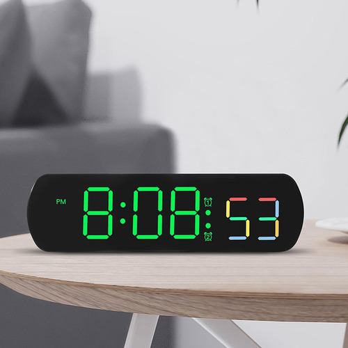 Reloj Electrónico De Escritorio, Reloj Negro Y Verde