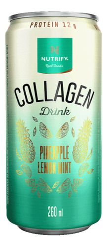 Collagen Drink Lata 260ml Nutrify Sabor Abacaxi Com Hortelã E Limão