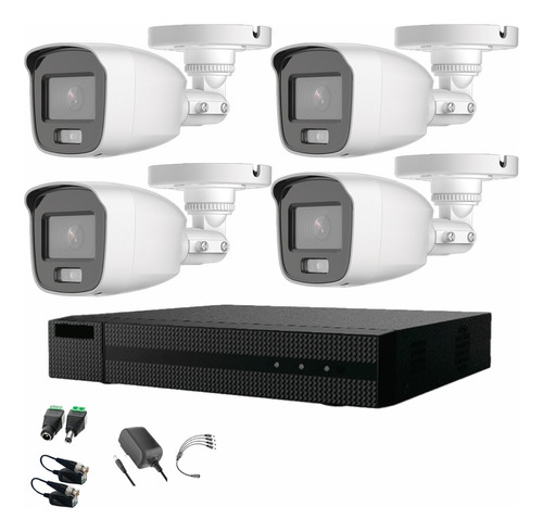 EPCOM Kit 4 Cámaras de seguridad B8-KIT-CV/A-4CSC CCTV Exterior ColorVu Alta definición  Metálicas Videovigilancia B8-KIT-CV/A Micrófono integrado