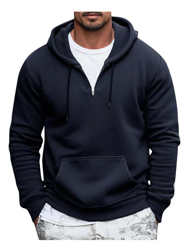 Sudadera Tipo V Para Hombre, Estilo Cargo Y Cierre En V, Con