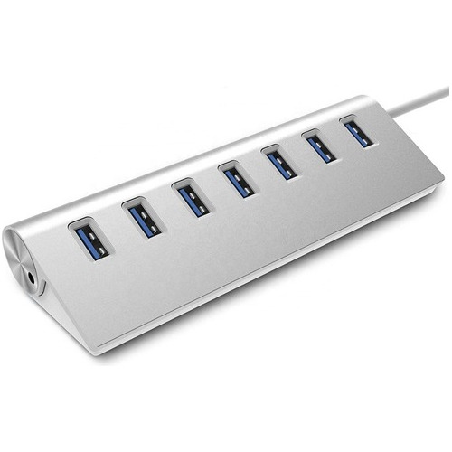 Hub Usb 7 Puertos 3.0 Para Pc Notebook Windows Mac Aluminio