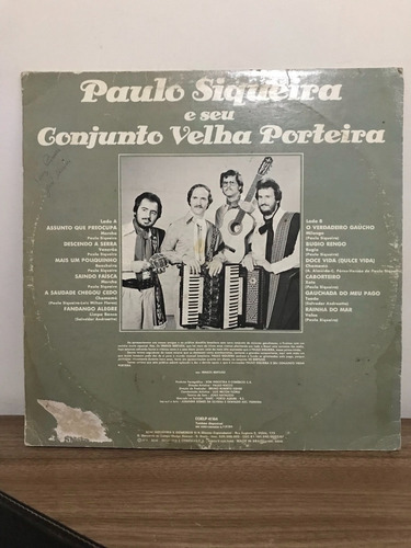 Imagem 2 de 2 de Lp - Paulo Siqueira - E Seu Conjunto Velha Porteira