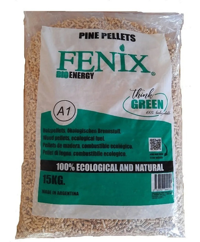 Imagen 1 de 3 de Pellet De Madera Puro Pino 6 Mm De Diámetro, Bolsas 15 Kg