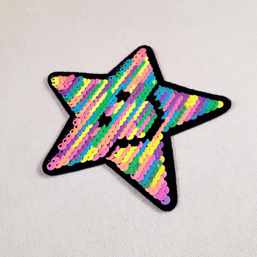 Ack-3337 Aplique Estrella Lentejuela Reversible Por 100unid