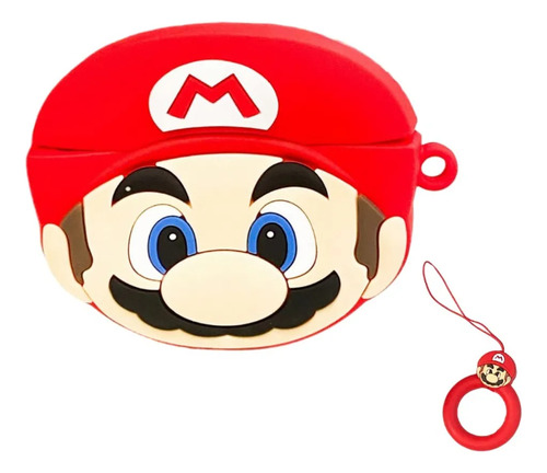 Funda Estuche Kawaii Para Airpods Pro2 Con Gancho Mario Bross