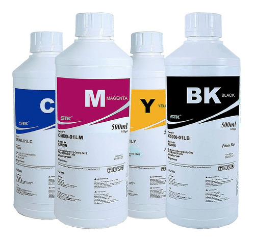 4x 500ml Tinta Pigmentada Para Impressora Canon Mb5310 C5000