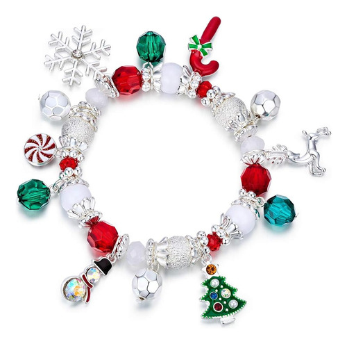 Rarelove Pulsera Con Cuentas De Copo De Nieve De Navidad, Hi