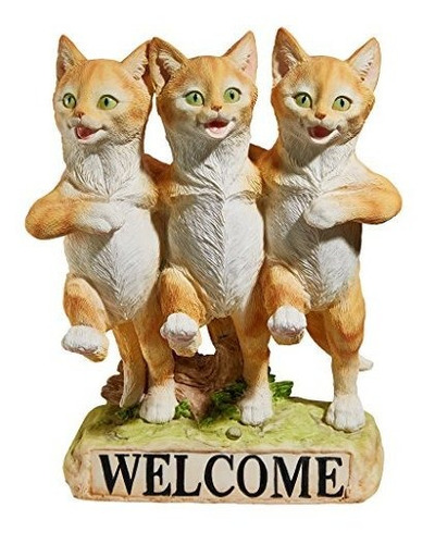 Design Toscano Chorus Line Of Cats Garden Bienvenido Estatua