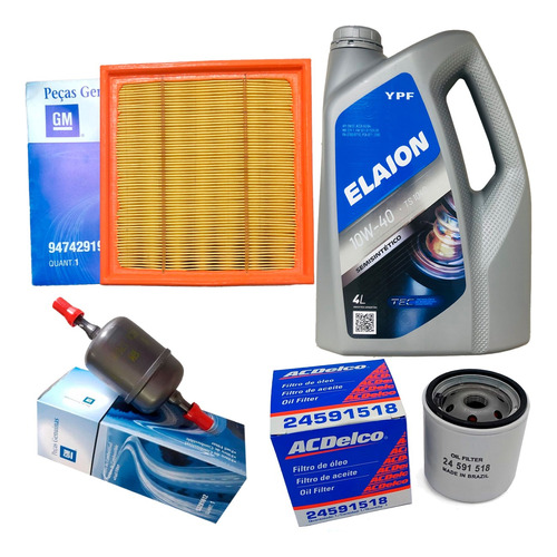 Combo Filtro Aceite Aire Nafta 10w40 Chevrolet Montana 2012