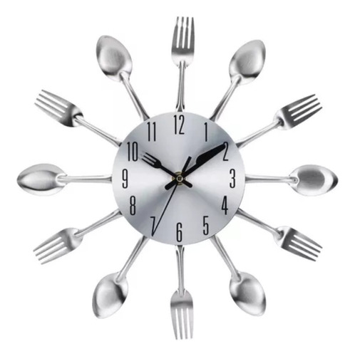 Reloj De Pared De Metal Para Cocina, Cuchara, Tenedor Y A