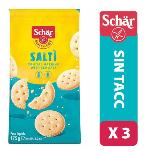 Galletitas Salti Marca Schär Sin Tacc Set X 3 Unidades