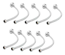 Comprar Kit 10 Engate Flexível Rápido Mangueira Rabicho 60cm Inox Trançado 1\u002F2 Polegada Macho Femea Pedal Pulse Água Quente Fria Para Pia Torneira Cuba Bidê Maquina De Lavar Banheiro Cozinha Caixa De Descarga