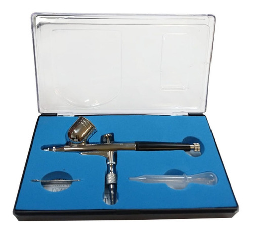 Aerografo Dupla Ação Copo Fixo Bico 0,3 Mm W030f + Mangueira