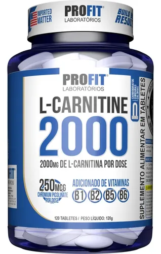 L-carnitina Carnitina 120 Comprimidos 2000 Mg Vitaminas B1 B2 B5 ...