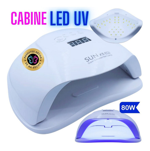 Imagem 2 de 4 de Cabine Led Uv 80w Fibra Vidro Prep Oleo Cuticula