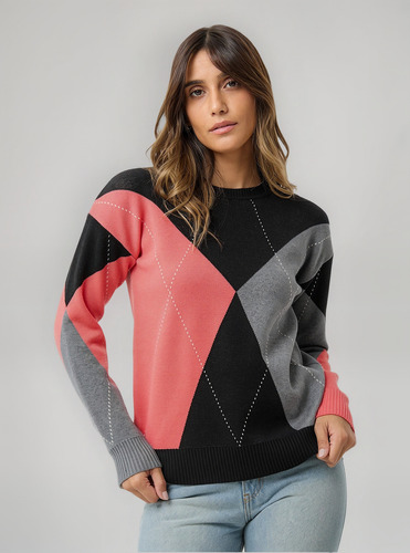 Sweater Rombos De Bremer Tejido Grueso