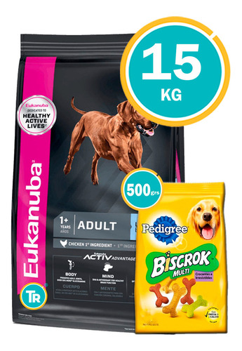 Racion Eukanuba Adulto Razas Grandes + Obsequio + E Gratis