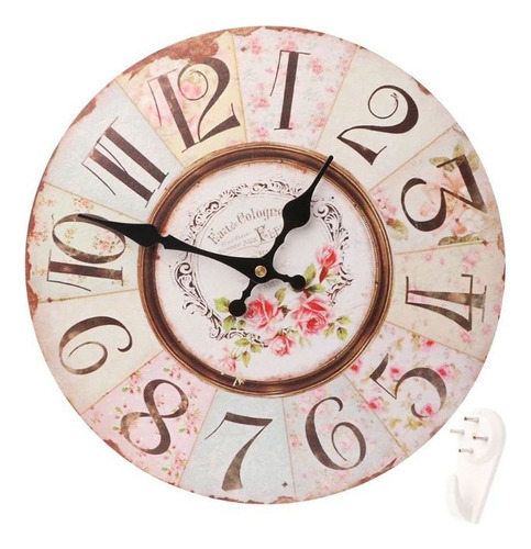 Reloj De Pared Estilo Vintage Francés De 12 Pulgadas Shabby