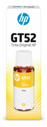 Tanque De Tinta Hp Gt52 Amarillo, 70ml