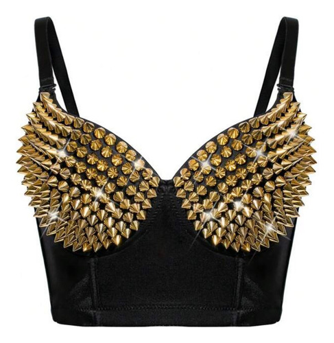 Crop Top Dorado De Taches