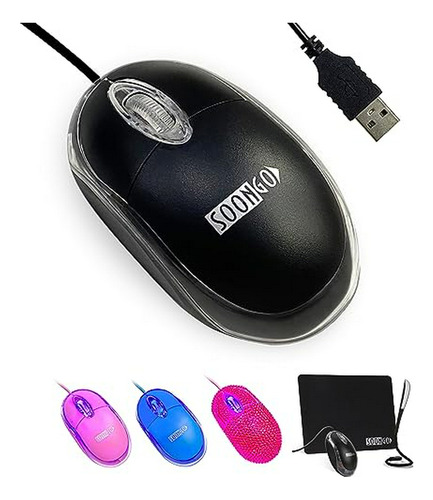 Ratón Usb Mini Óptico Con Cable 1.5m Para Pc Y Laptop - Soon