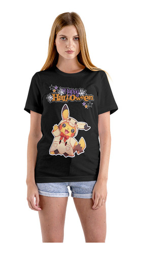 T-shirt Sueter Camiseta Pikachu Halloween Sin Escarcha