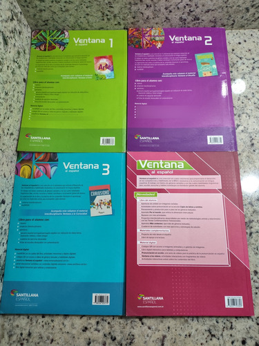 Livros Ventana Al Espanol Volume 1 2 3 E 4 Em Bom Estado De Conservação (Usado)