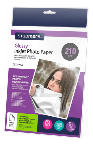 Papel Fotográfico Glossy Studmark 210gr 20 Hojas Carta Sd99