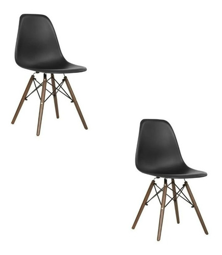 Set 2 Sillas Eames Mundo In Oslo Base Nogal Para Comedor