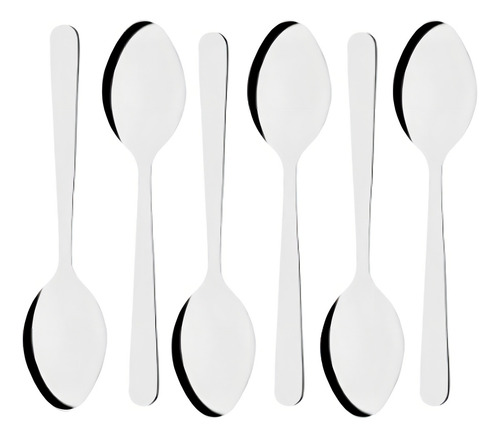 Jogo Kit 6 Colheres De Sopa Mesa Aço Inox Utensílio Cozinha