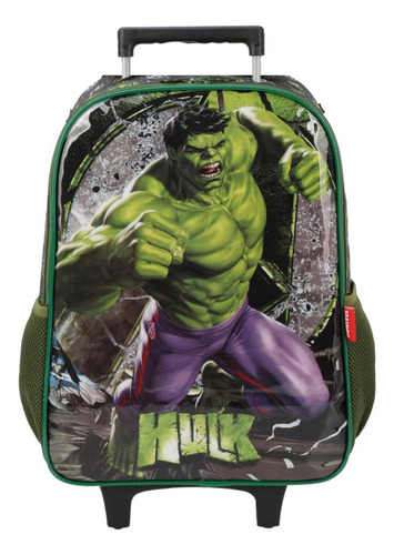 Mochila De Rodinhas Hulk Marvel Avengers - Luxcel 41x30x14cm