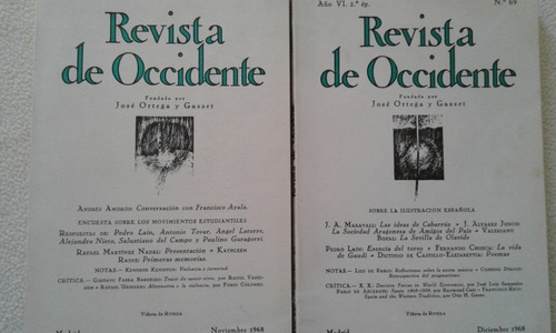 2 Revistas De Occidente-nº 68 Y Nº 69-