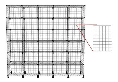 Estante Balcão Aramado 40cm Largura 30 Nichos Preto 3x4