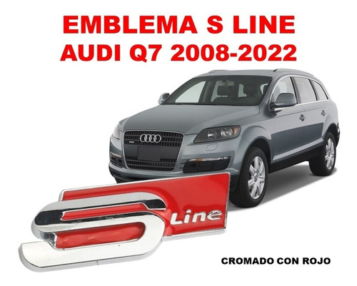 Emblema S Line Audi Q7 2008-2022 Rojo/cromo