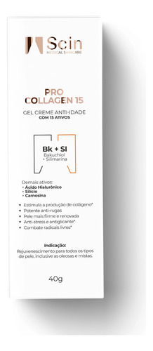 Pro Collagen 15 - Gel Creme Anti-idade Com 15 Ativos