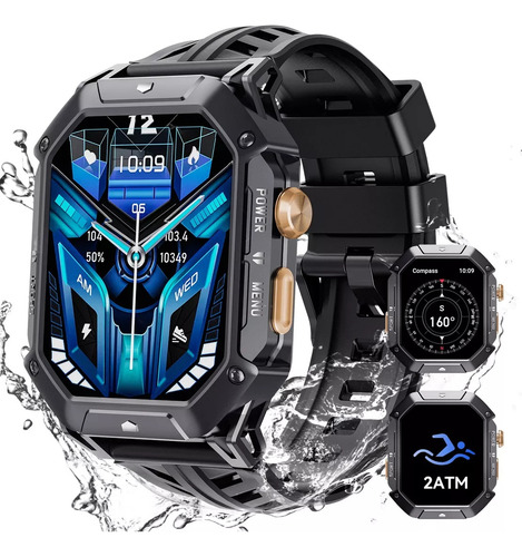 Smartwatch Cubot X1 Reloj Inteligente Deportivo 2atm Resistente Al Agua Negro 2.13'' Y Llamada Bluetooth Y Medición De Presión Arterial Negro Mesh Negro Negro