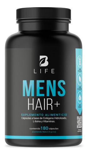 Imagen 1 de 6 de Vitaminas Cabello Y Barba Para Hombre De 180 Cápsulas B Life
