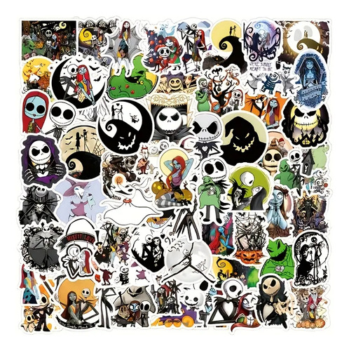 60 Calcomanías Sticker Impermeables El Extraño Mundo De Jack