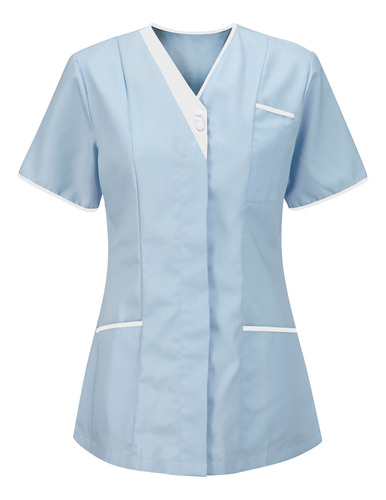 Uniforme Tipo Túnica De Enfermera M Para Mujer, Cuello En V,