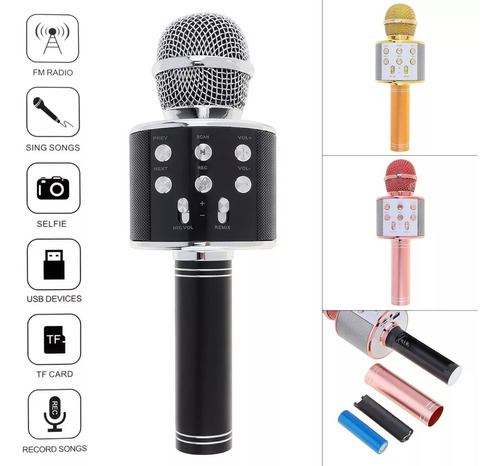Micrófono Inalámbrico Bluetooth Altavoz Hifi Karaoke Recarga